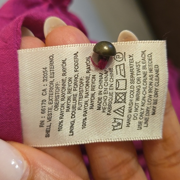 Anthropologie Rayon Maeve Breanna Wrap  Raspberry Midi Belted Lined Resort Dress - Picture 15 of 16